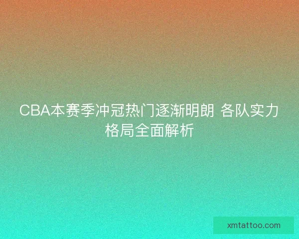 CBA本赛季冲冠热门逐渐明朗 各队实力格局全面解析 CBA本赛季冲冠热门逐渐明朗 各队实力格局全面解析