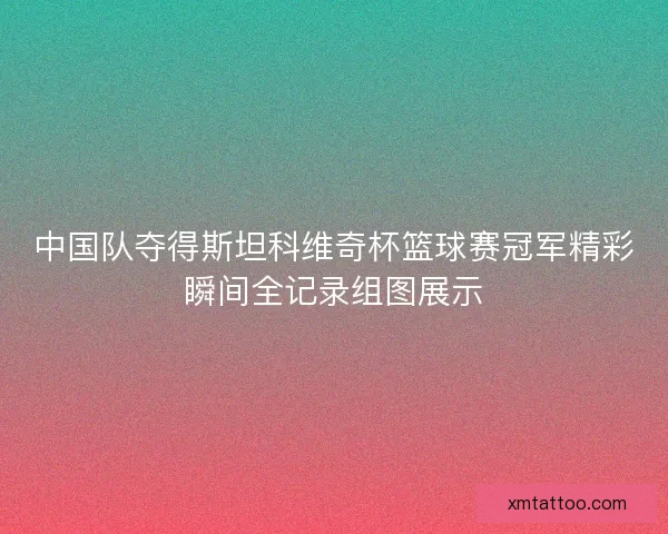 中国队夺得斯坦科维奇杯篮球赛冠军精彩瞬间全记录组图展示
