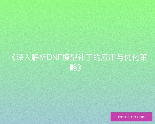 《深入解析DNF模型补丁的应用与优化策略》